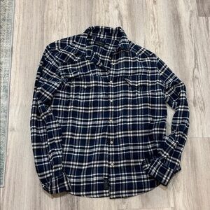 Lucky Brand Navy and White plaid shirt size large men